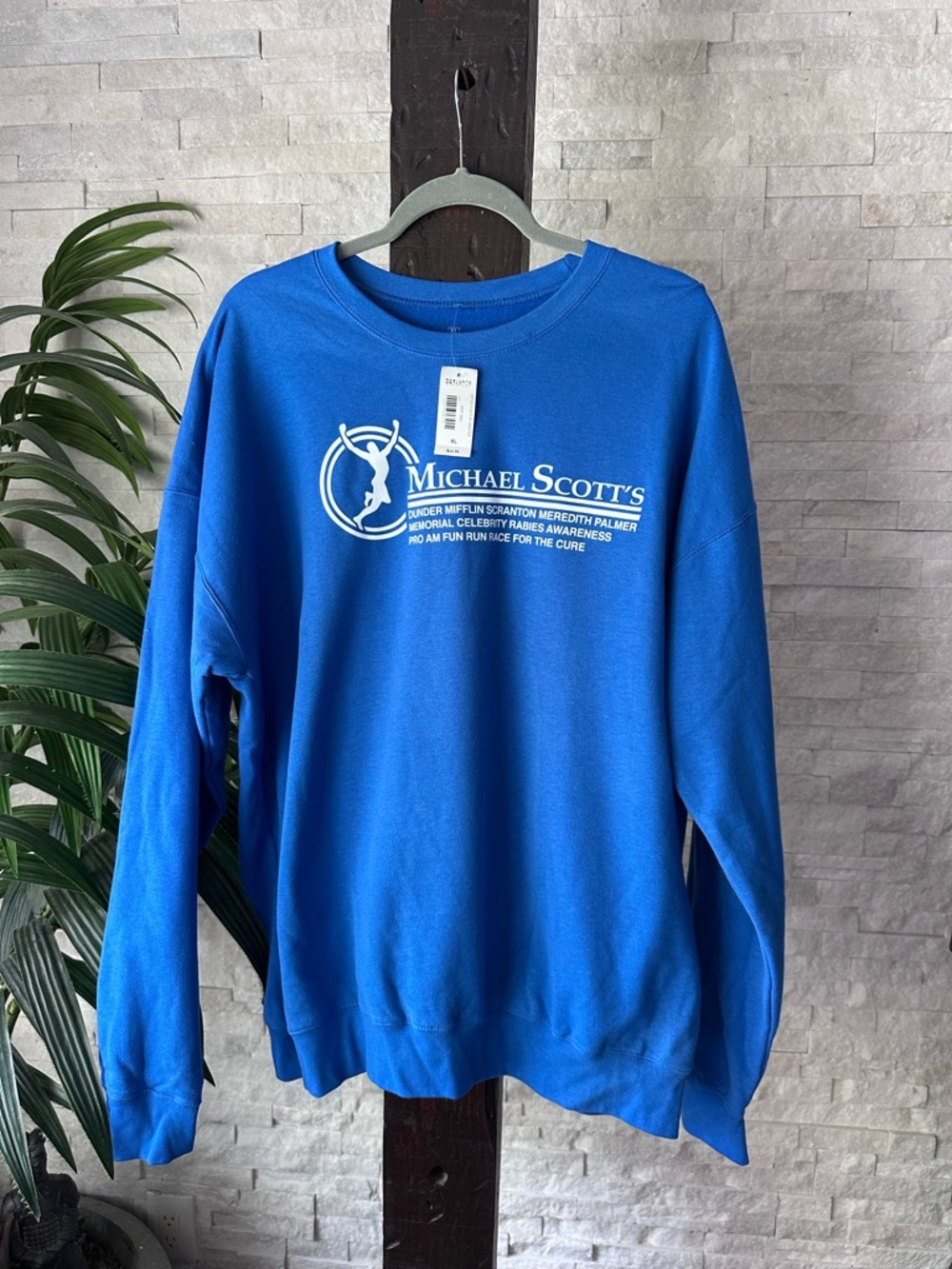 Box Lunch Dunder Mifflin The Office “Fun Run” Blue Crewneck Sweatshirt Size XL